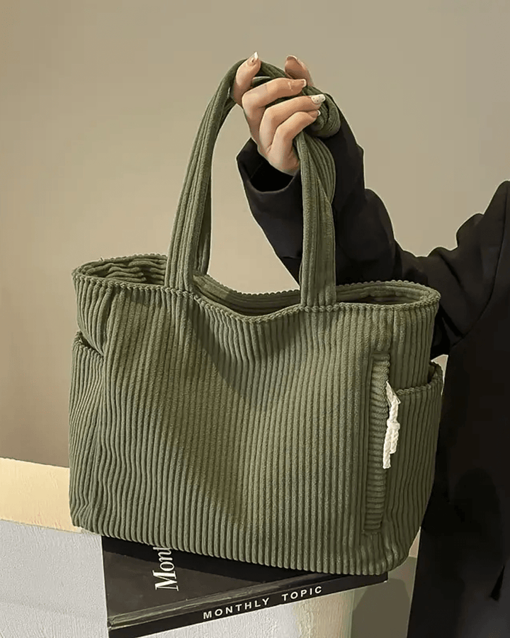 Tilda Tote Bag featuring a stylish ribbed design, spacious interior, and versatile use for everyday activities. - 1