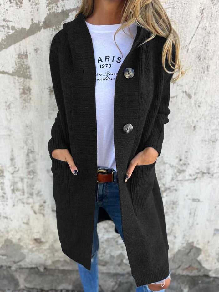 Mara Long Cardigan featuring an elegant draped design, perfect for layering and enhancing any outfit. - 4