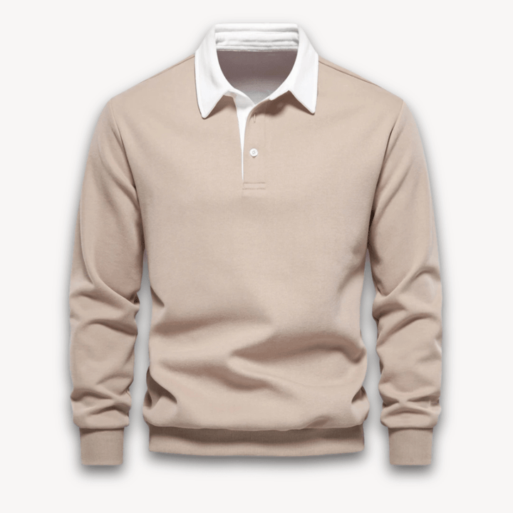 Maverick Long-Sleeve Polo Sweater made from soft, breathable fabric in a stylish design, perfect for casual and semi-formal occasions. - 9