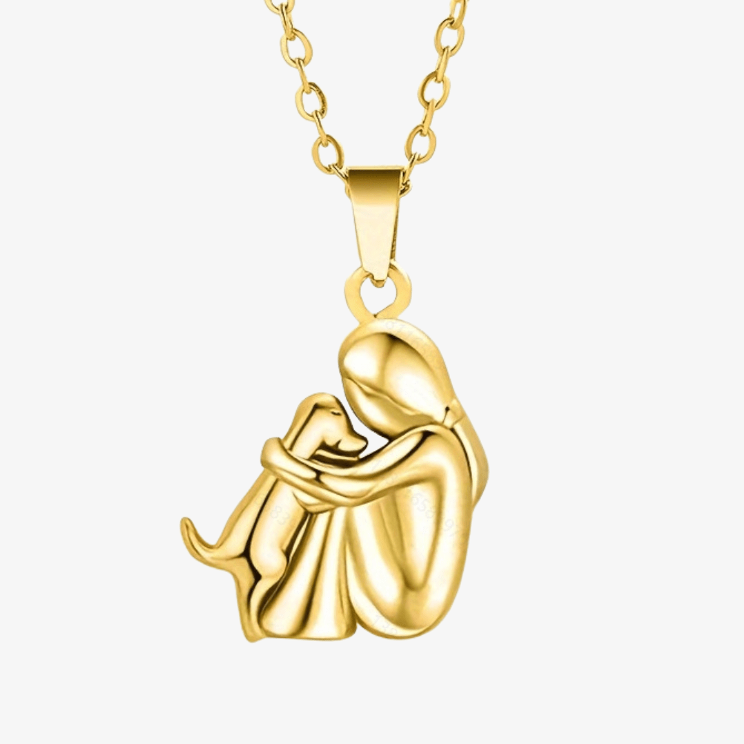 Elysian Dog Pendant Necklace made of sustainable stainless steel, featuring an elegant dog silhouette charm, perfect for pet lovers and eco-conscious fashion enthusiasts. - 6