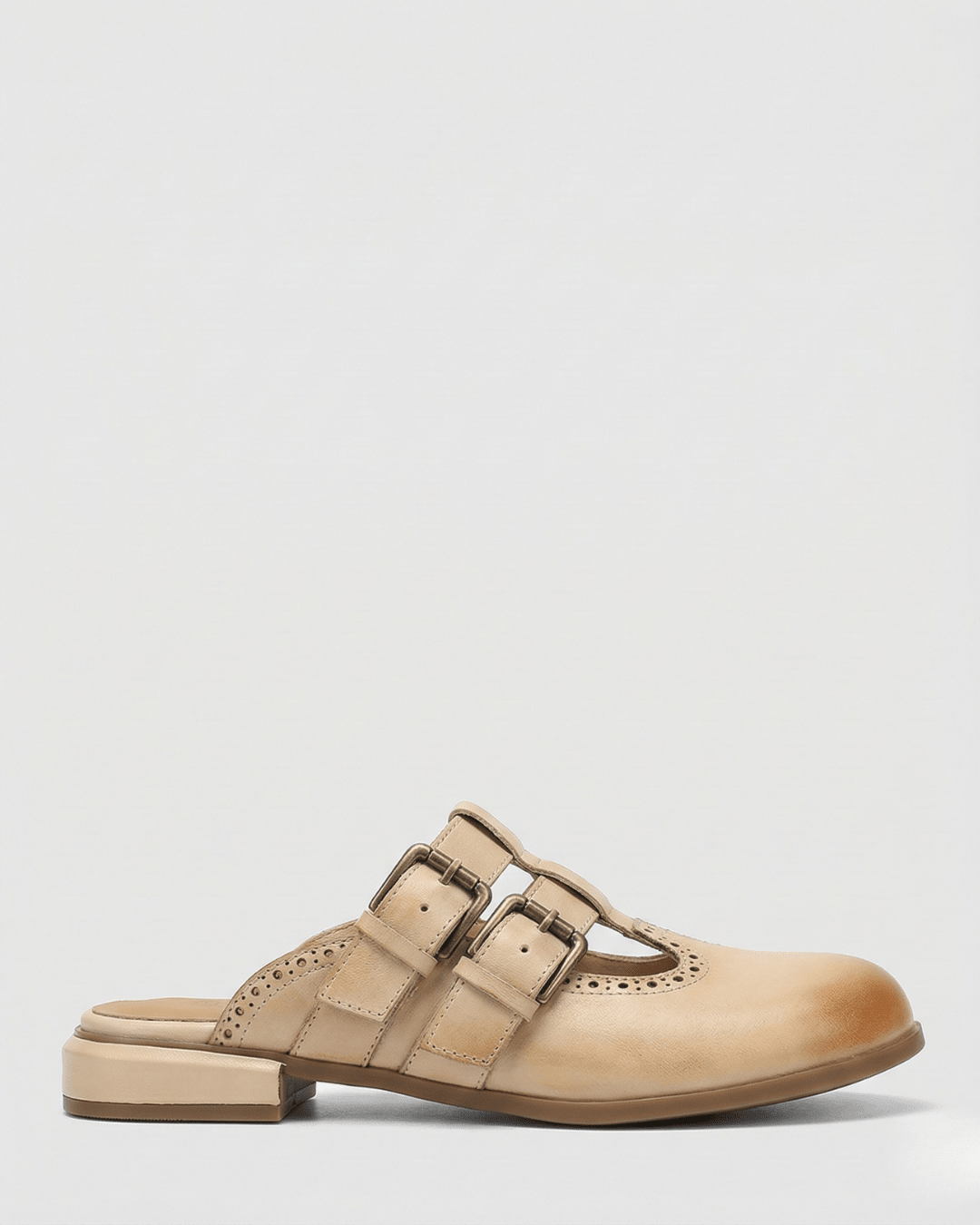 Theodora Mule Heels featuring soft leather material and a comfortable block heel, perfect for stylish and easy wear. - 4