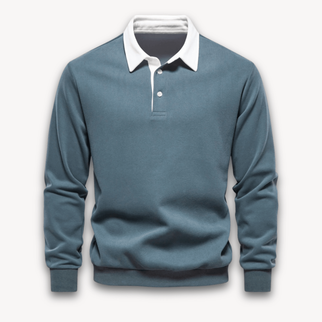 Maverick Long-Sleeve Polo Sweater made from soft, breathable fabric in a stylish design, perfect for casual and semi-formal occasions. - 2
