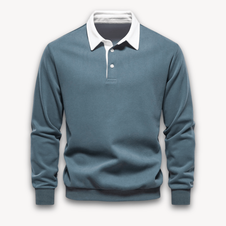 Maverick Long-Sleeve Polo Sweater made from soft, breathable fabric in a stylish design, perfect for casual and semi-formal occasions. - 2