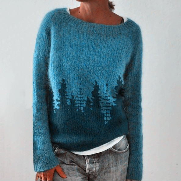 Juilia Retro Sweater for Women featuring a soft wool blend and a vibrant multicolored design, perfect for stylish warmth in any season. - 1