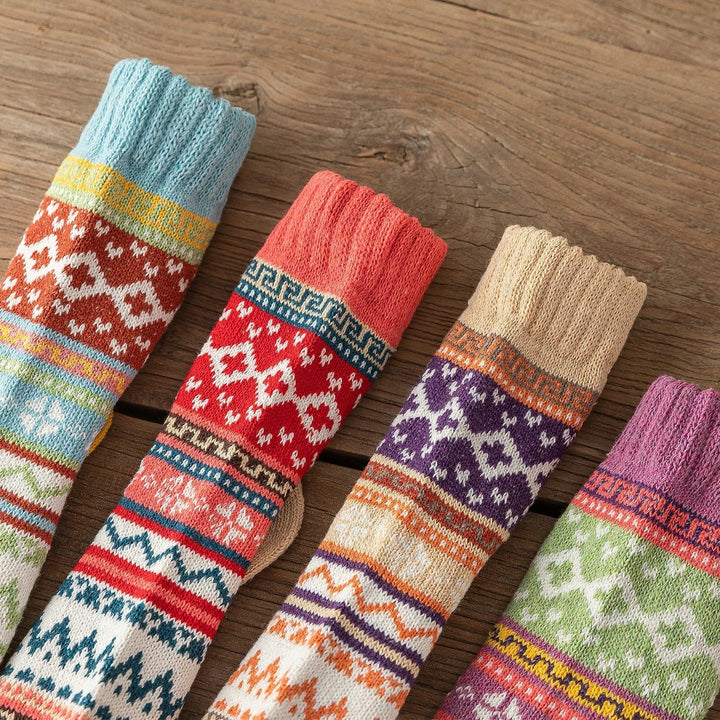 Winter Motif Knit Sock Set