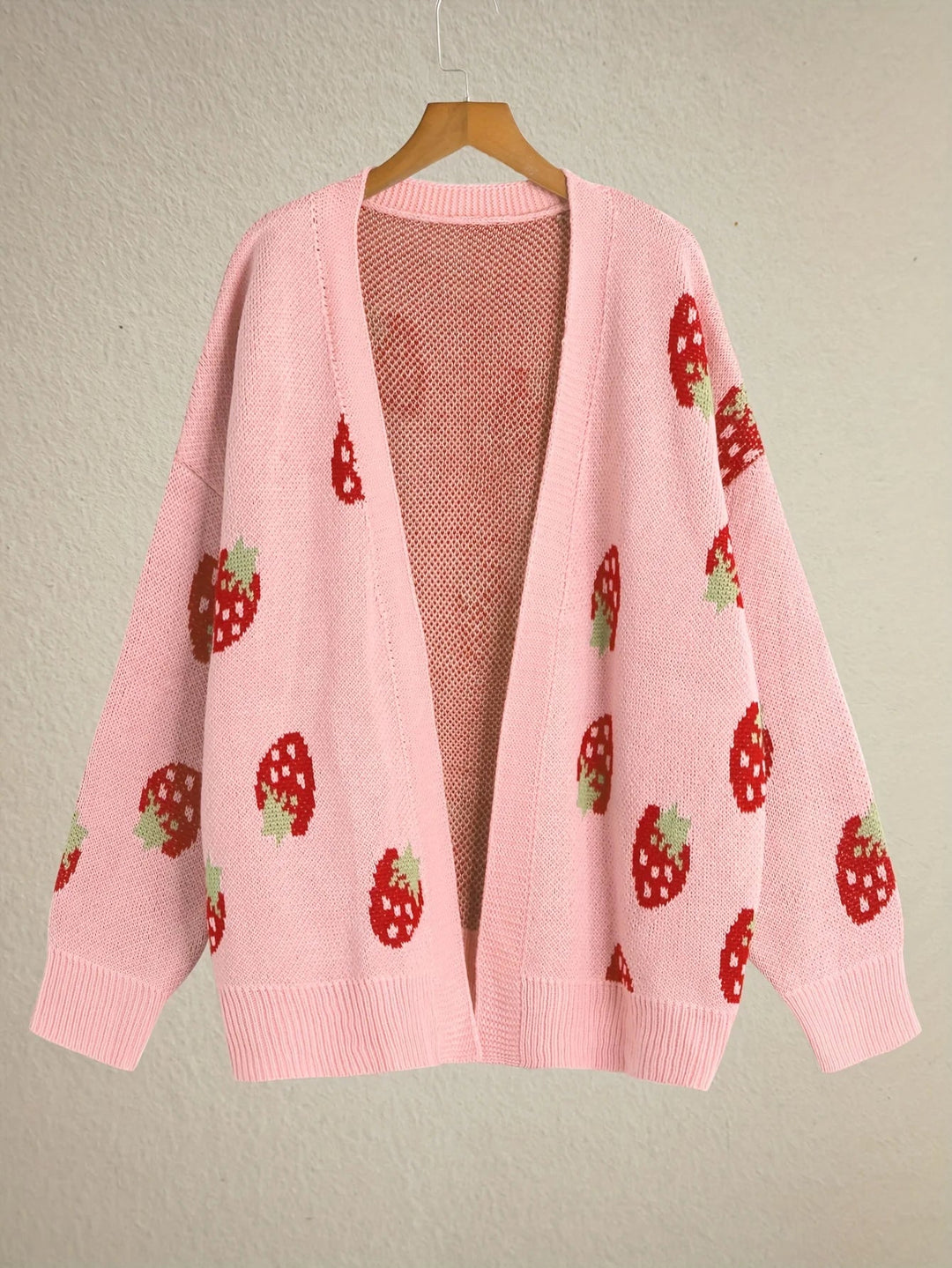 Strawberry | Motif Knit Cardigan