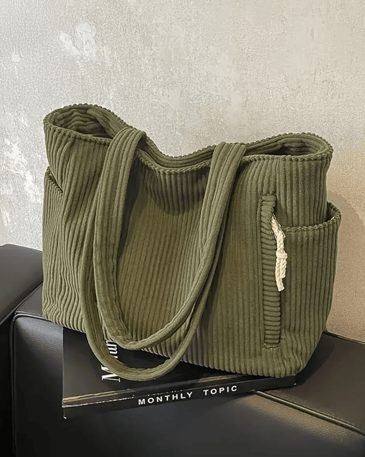 Tilda Tote Bag featuring a stylish ribbed design, spacious interior, and versatile use for everyday activities. - 5