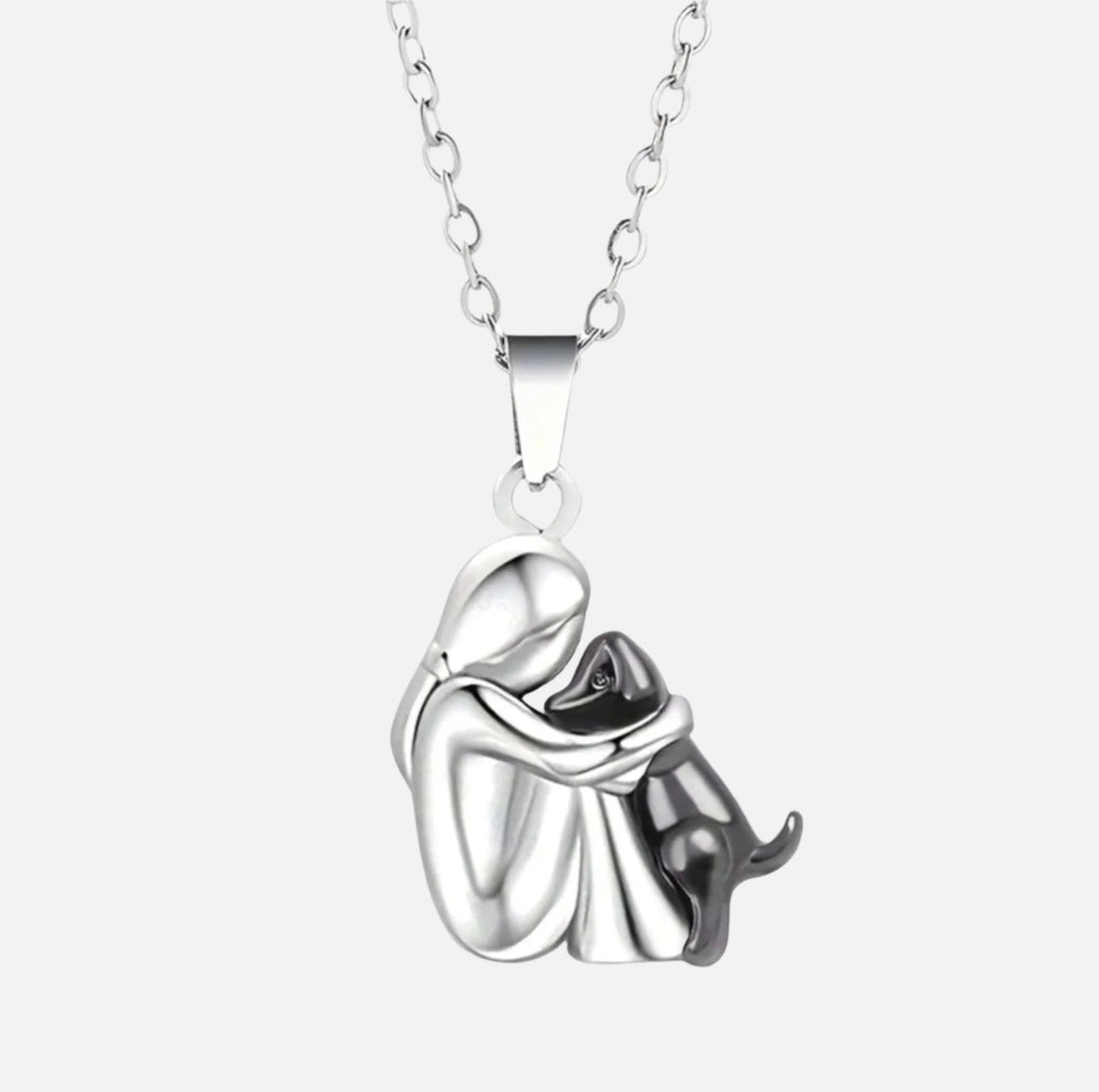 Elysian Dog Pendant Necklace made of sustainable stainless steel, featuring an elegant dog silhouette charm, perfect for pet lovers and eco-conscious fashion enthusiasts. - 5