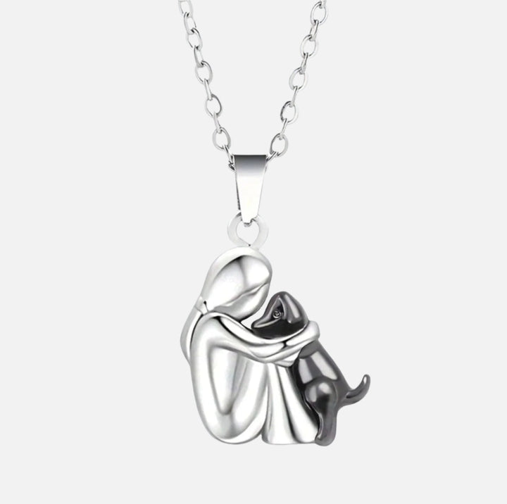 Elysian Dog Pendant Necklace made of sustainable stainless steel, featuring an elegant dog silhouette charm, perfect for pet lovers and eco-conscious fashion enthusiasts. - 5