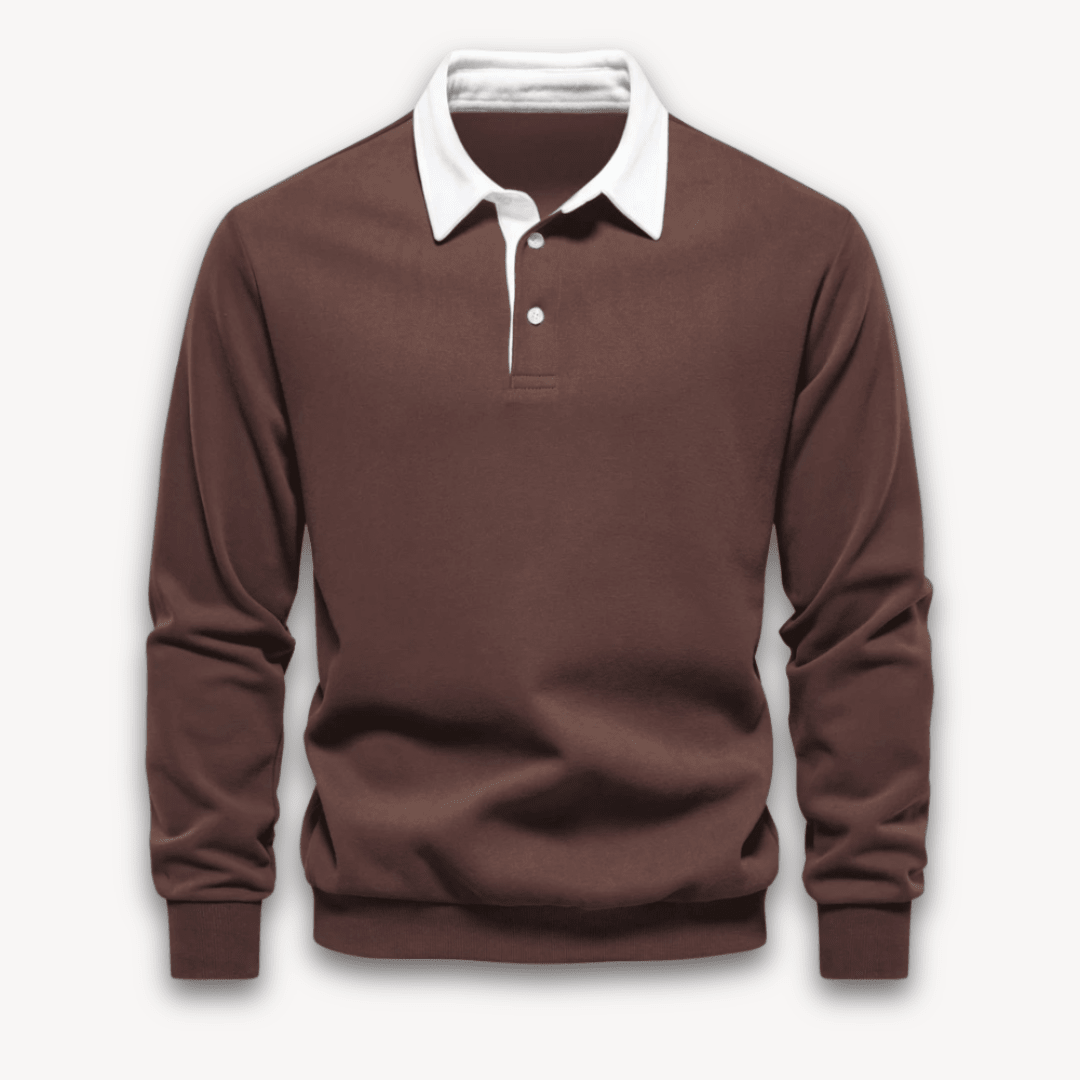 Maverick Long-Sleeve Polo Sweater made from soft, breathable fabric in a stylish design, perfect for casual and semi-formal occasions. - 5