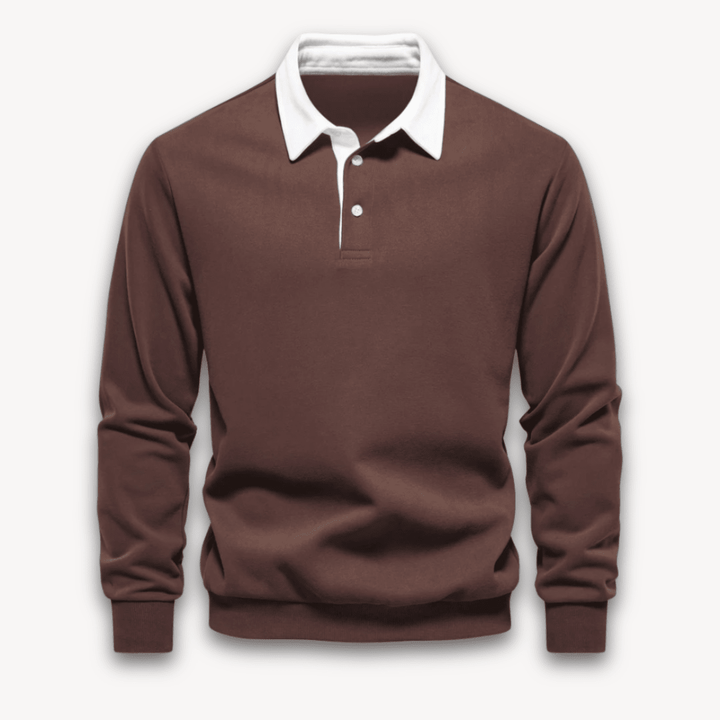 Maverick Long-Sleeve Polo Sweater made from soft, breathable fabric in a stylish design, perfect for casual and semi-formal occasions. - 5