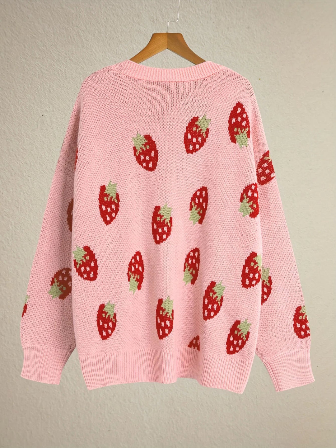 Strawberry | Motif Knit Cardigan