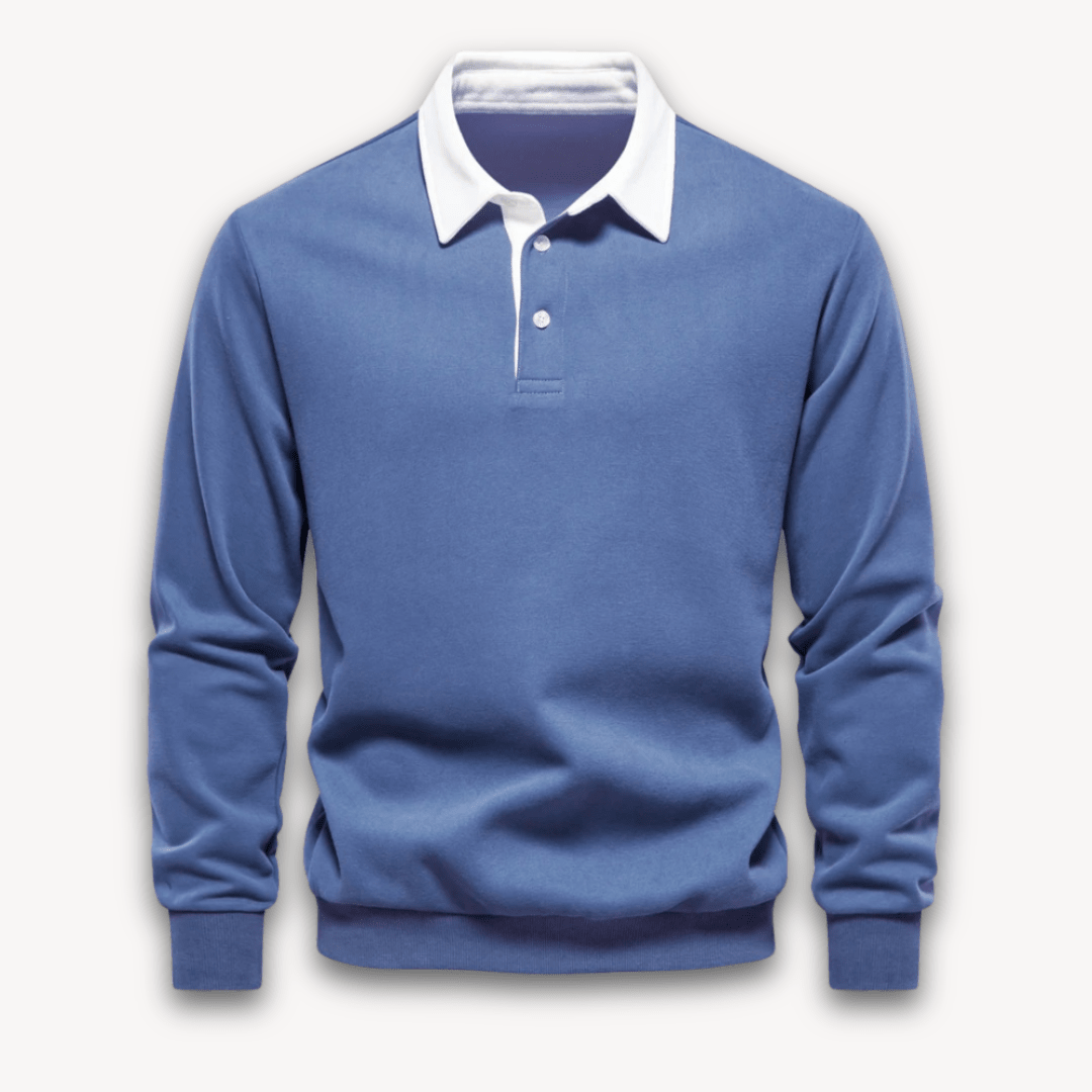 Maverick Long-Sleeve Polo Sweater made from soft, breathable fabric in a stylish design, perfect for casual and semi-formal occasions. - 4