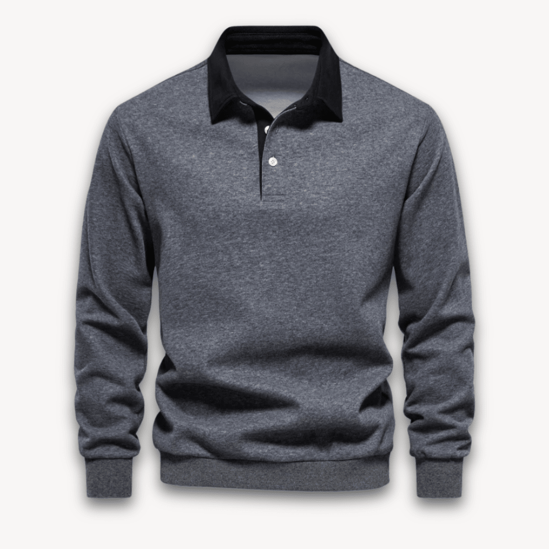 Maverick Long-Sleeve Polo Sweater made from soft, breathable fabric in a stylish design, perfect for casual and semi-formal occasions. - 7