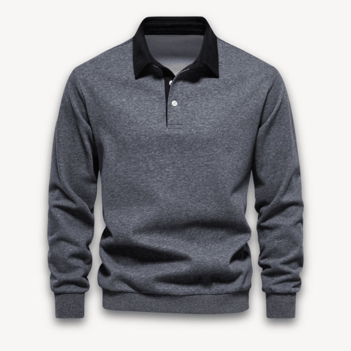 Maverick Long-Sleeve Polo Sweater made from soft, breathable fabric in a stylish design, perfect for casual and semi-formal occasions. - 7