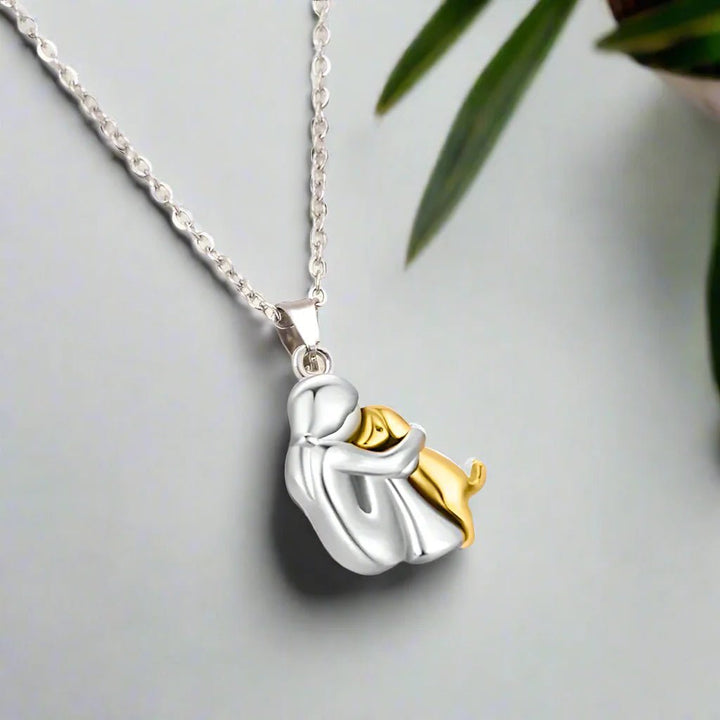 Elysian Dog Pendant Necklace made of sustainable stainless steel, featuring an elegant dog silhouette charm, perfect for pet lovers and eco-conscious fashion enthusiasts. - 2