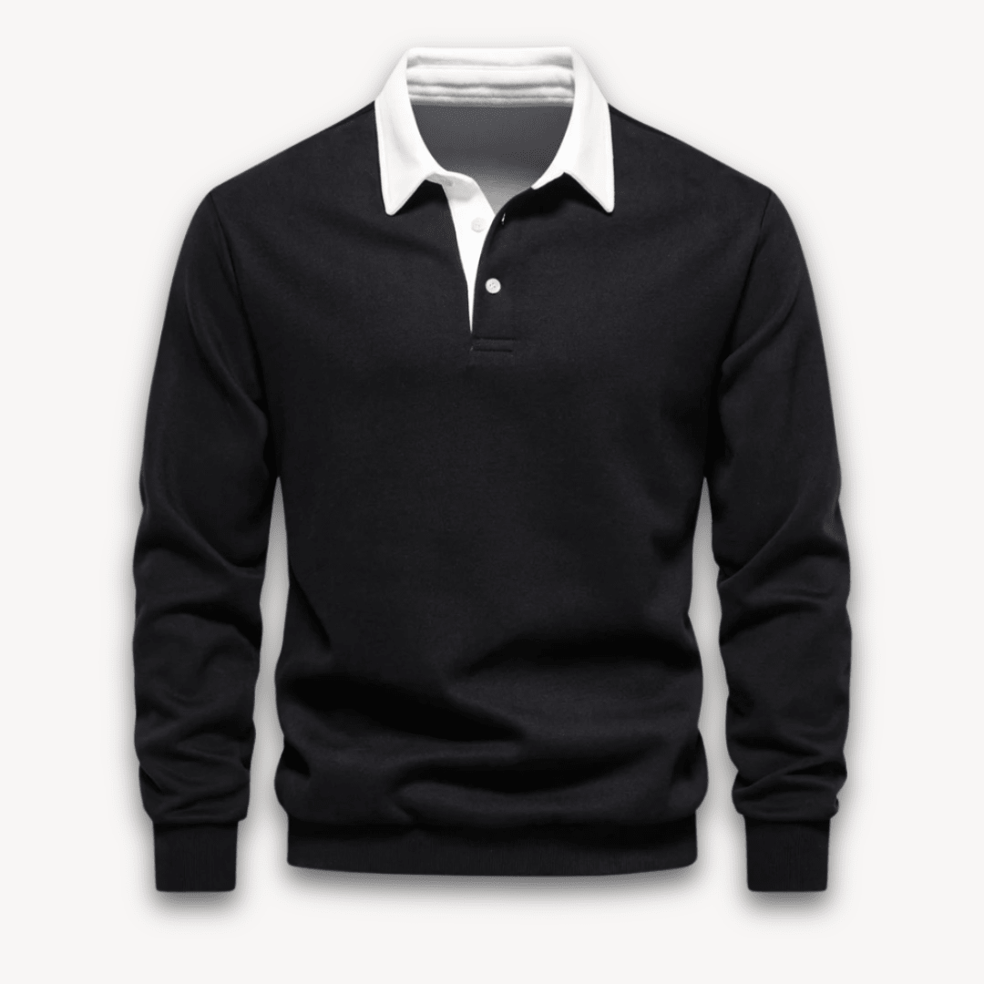 Maverick Long-Sleeve Polo Sweater made from soft, breathable fabric in a stylish design, perfect for casual and semi-formal occasions. - 3