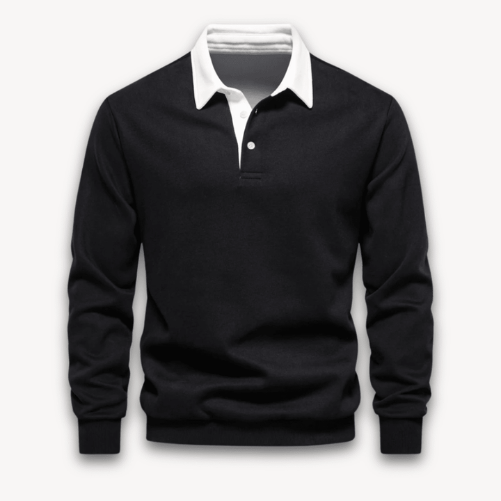 Maverick Long-Sleeve Polo Sweater made from soft, breathable fabric in a stylish design, perfect for casual and semi-formal occasions. - 3
