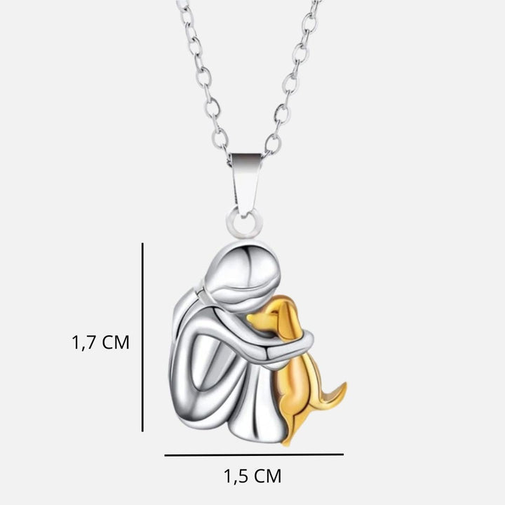 Elysian Dog Pendant Necklace made of sustainable stainless steel, featuring an elegant dog silhouette charm, perfect for pet lovers and eco-conscious fashion enthusiasts. - 3