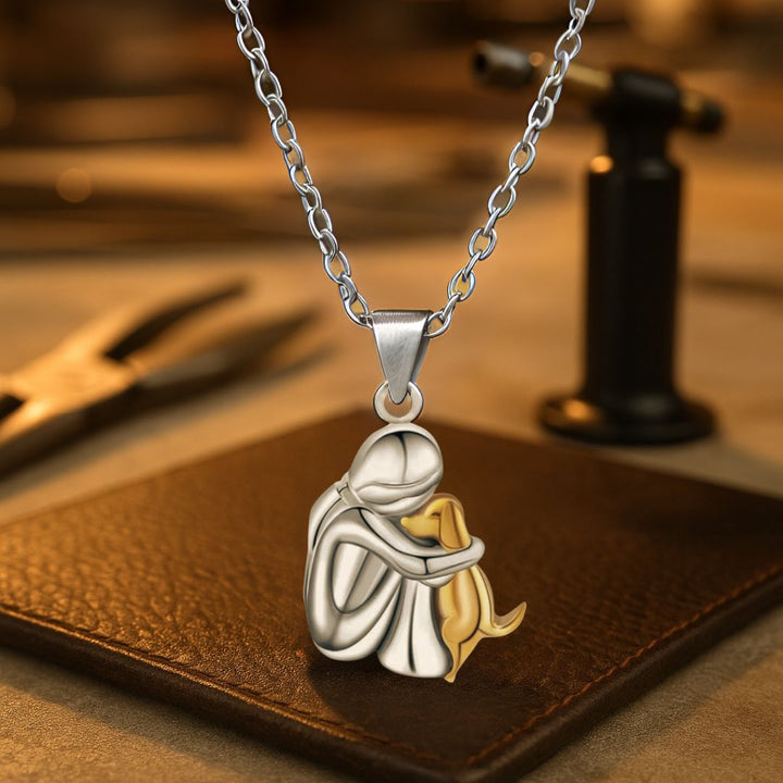 Elysian Dog Pendant Necklace made of sustainable stainless steel, featuring an elegant dog silhouette charm, perfect for pet lovers and eco-conscious fashion enthusiasts. - 4