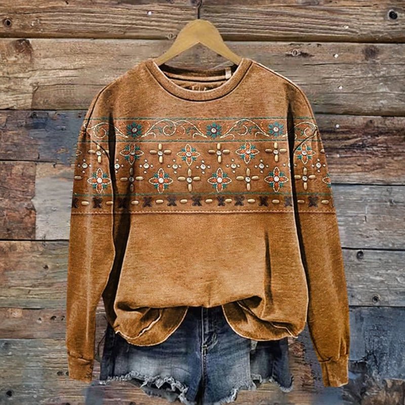 Mara Sweatshirt featuring a vibrant floral print, perfect for a cozy and stylish look. - 1
