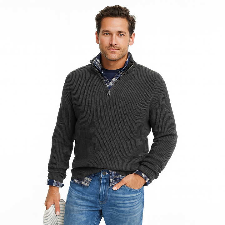 Men's Cashmere-Touch Sweater, Long Sleeve, Crew Neck