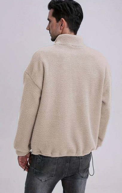 Men's Sherpa Fleece Pullover, Quarter-Zip, Relaxed Fit, Three Colours