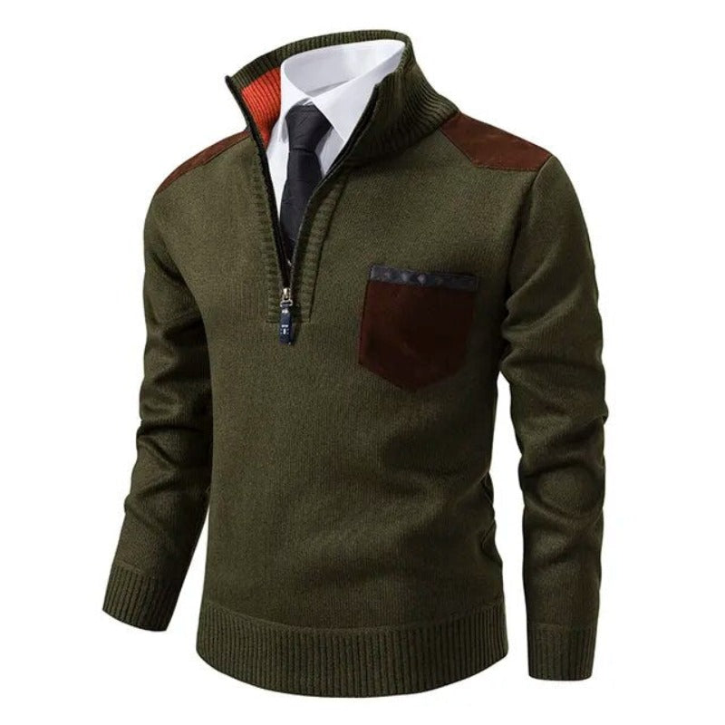 Men's Cashmere-Touch Pullover, Soft Knit, V-Neck