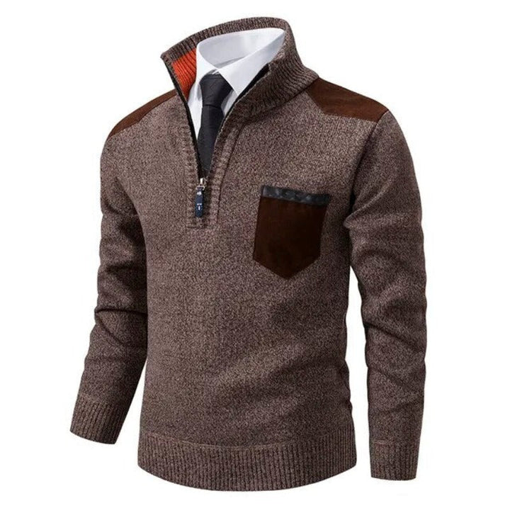 Men's Cashmere-Touch Pullover, Soft Knit, V-Neck