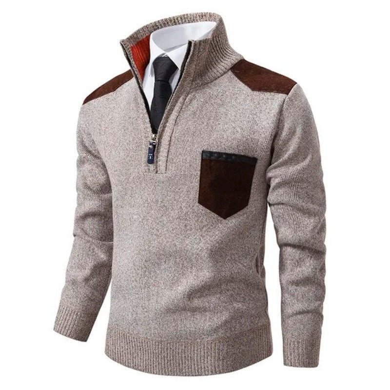 Men's Cashmere-Touch Pullover, Soft Knit, V-Neck