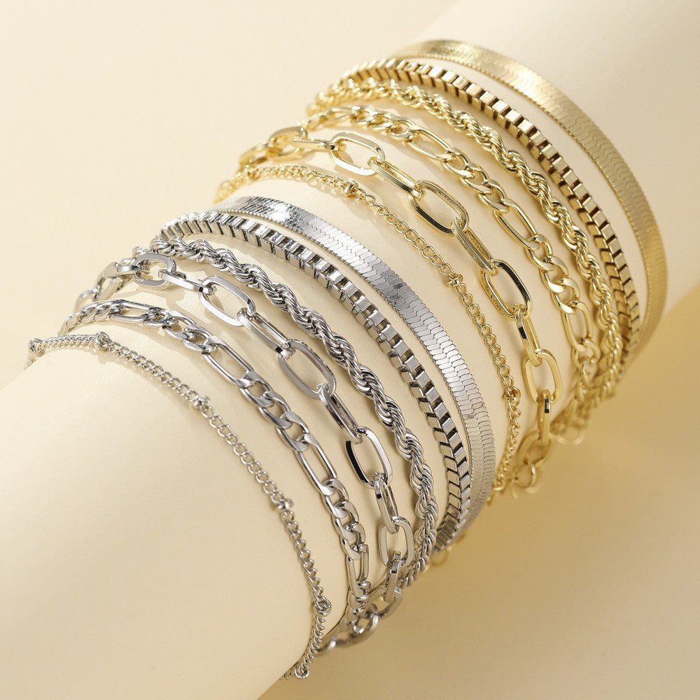 Elysian Bracelet Set featuring elegant gold-plated design, with adjustable fit for versatile styling. - 2