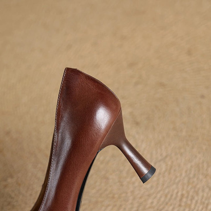Elviera | Square Leather Heels