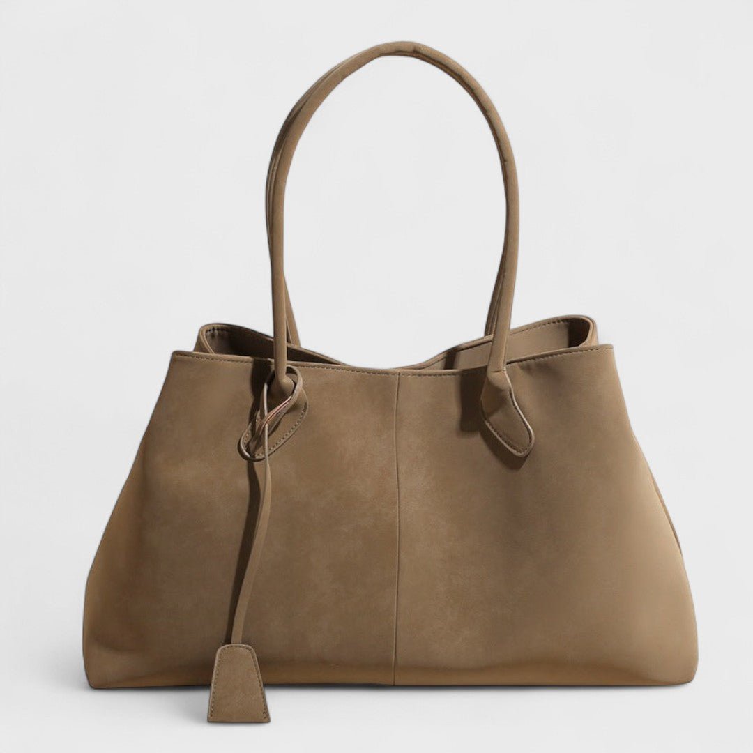 Roux shoulder tote, front view