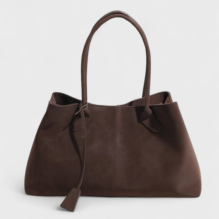 Roux shoulder tote, side profile