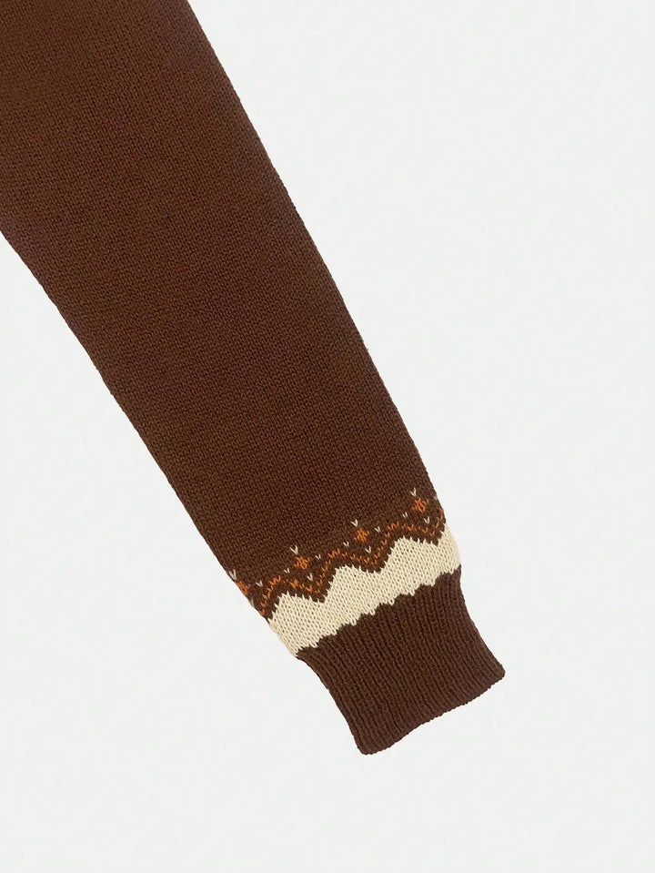 Punkin Sweater featuring a stylish jacquard design in soft wool, perfect for cozy autumn outfits. - 3