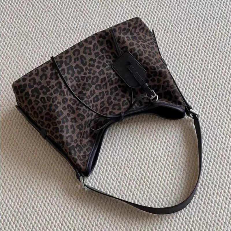 Leopard Print Shoulder Bag | Soft Suede Faux Finish