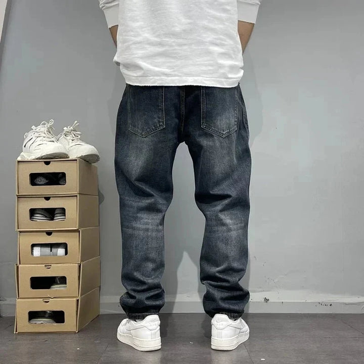 Jasper Ken Jeans in a stylish patchwork design featuring a relaxed fit, perfect for casual wear and modern fashion enthusiasts. - 4