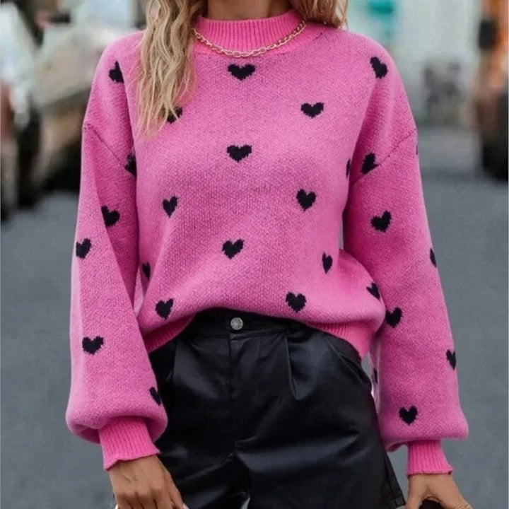 Cozy Yara Knit Sweater featuring a charming heart detail, perfect for stylish warmth in any season. - 5