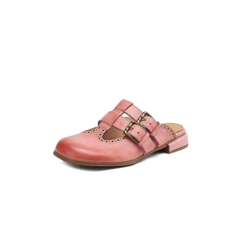Theodora Mule Heels featuring soft leather material and a comfortable block heel, perfect for stylish and easy wear. - 5