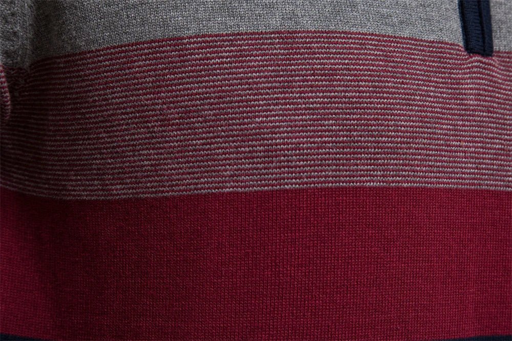 Quest Quarter-Zip Sweater featuring a stylish striped design, made from a soft cotton blend, designed for a relaxed fit perfect for casual outings and layering - 5