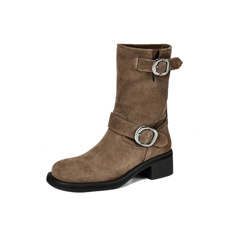 Blackthorn | Suede Buckle Boots