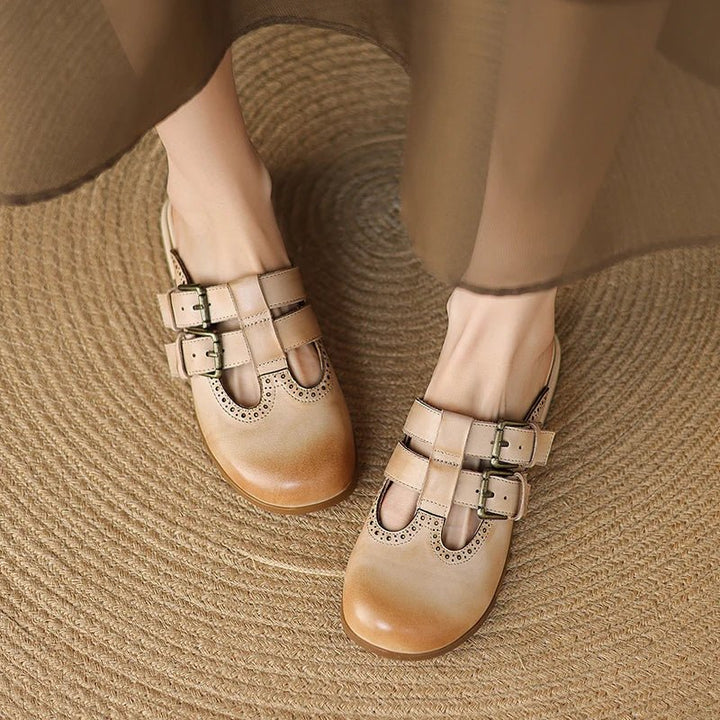 Theodora Mule Heels featuring soft leather material and a comfortable block heel, perfect for stylish and easy wear. - 19