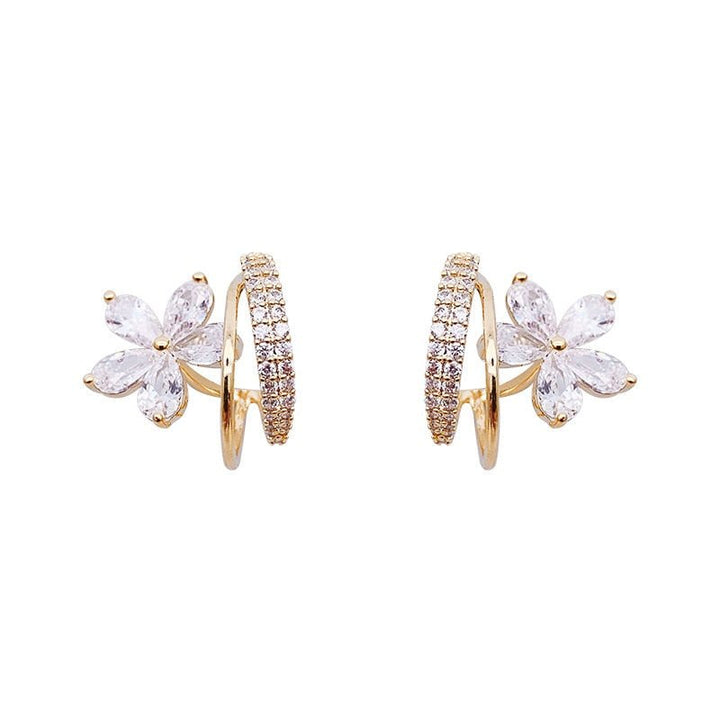 Blossom Earring | Delicate Petal Design with Sparkling Accents