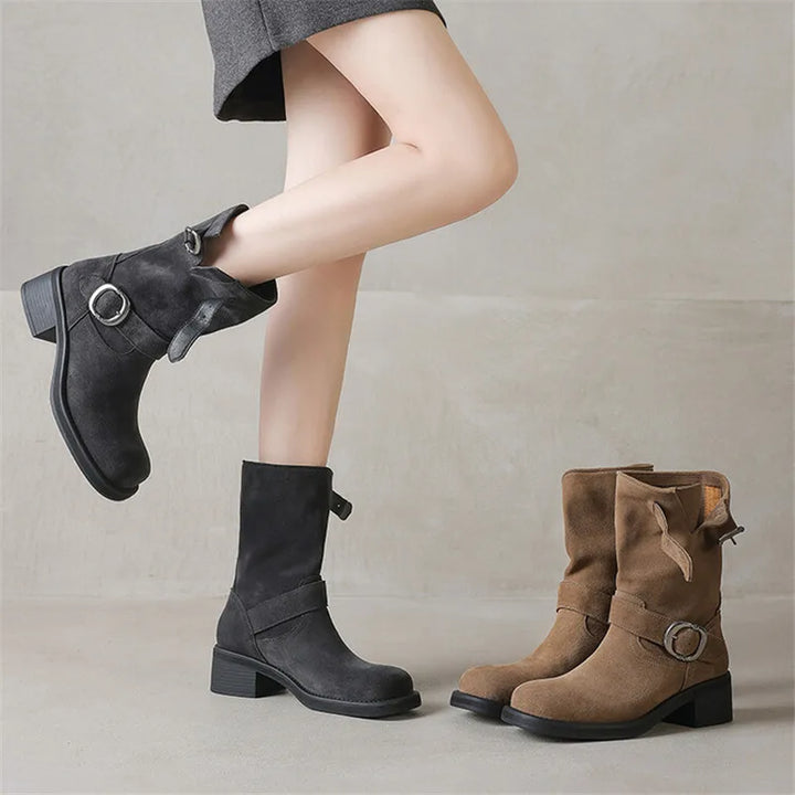 Blackthorn | Suede Buckle Boots