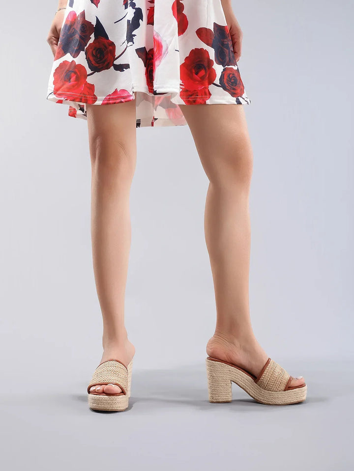 Célie | Natural Woven Heels
