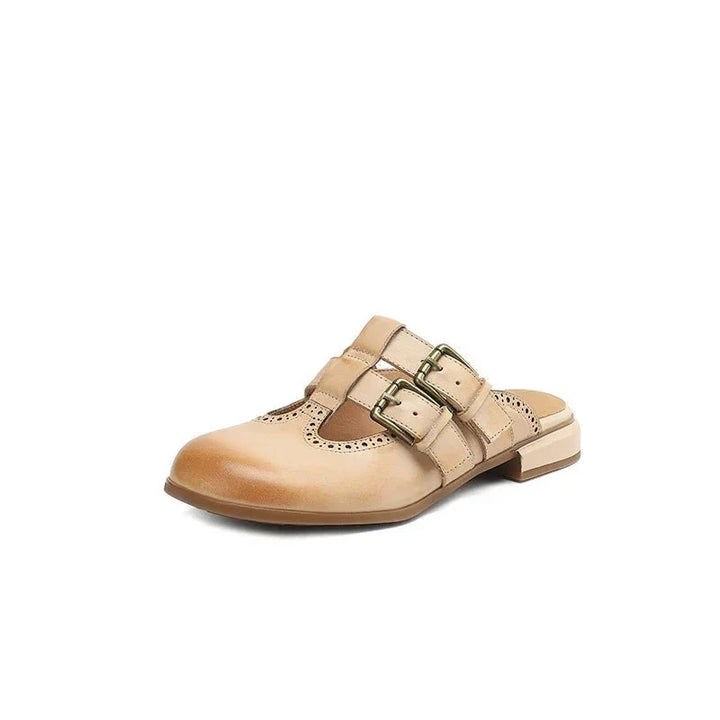 Theodora Mule Heels featuring soft leather material and a comfortable block heel, perfect for stylish and easy wear. - 7