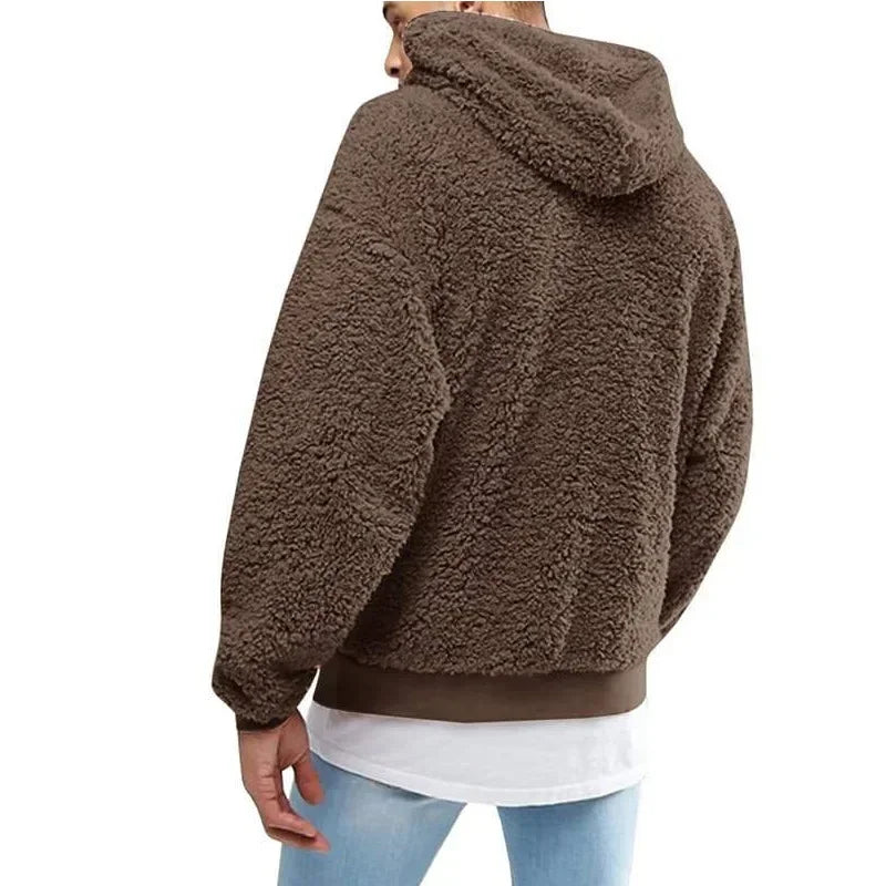 Men's Teddy Fleece Hoodie | Ultra-Soft Pullover | Cold Weather Essential