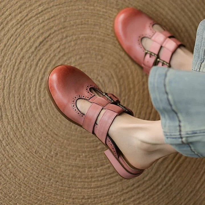Theodora Mule Heels featuring soft leather material and a comfortable block heel, perfect for stylish and easy wear. - 10