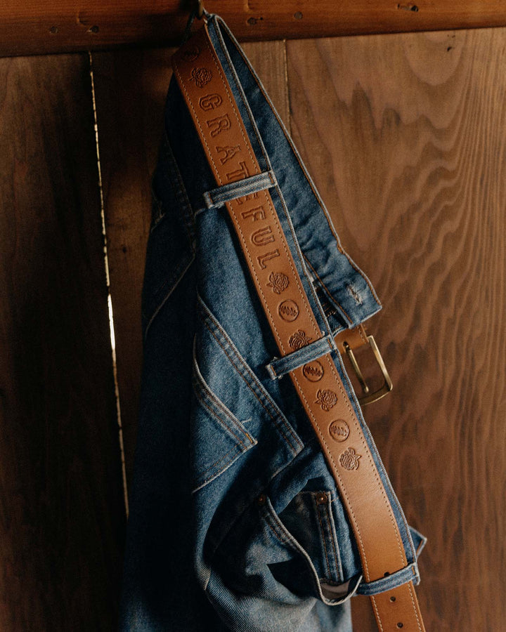 Talon Tour Belt | Washed Saddle Cowhide Leather, Embossed Design 2
