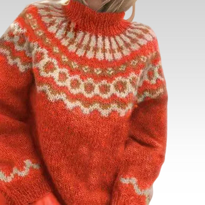 Women's Turtleneck Sweater, Comfy Knit, Dropped Shoulder